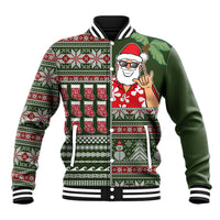 Hawaii Mele Kalikimaka Baseball Jacket Aloha and Christmas Elements Patchwork Green Style LT03 Unisex Green - Polynesian Pride