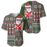 Hawaii Mele Kalikimaka Baseball Jersey Aloha and Christmas Elements Patchwork Green Style LT03 - Polynesian Pride