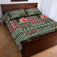 Hawaii Mele Kalikimaka Quilt Bed Set Aloha and Christmas Elements Patchwork Green Style LT03 - Polynesian Pride