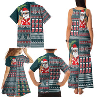 Hawaii Mele Kalikimaka Family Matching Tank Maxi Dress and Hawaiian Shirt Aloha and Christmas Elements Patchwork Turquoise Style LT03 - Polynesian Pride