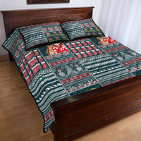 Hawaii Mele Kalikimaka Quilt Bed Set Aloha and Christmas Elements Patchwork Turquoise Style LT03 - Polynesian Pride