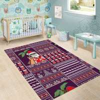 Hawaii Mele Kalikimaka Area Rug Aloha and Christmas Elements Patchwork Pink Style LT03 - Polynesian Pride