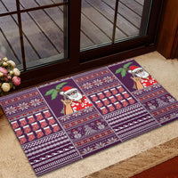 Hawaii Mele Kalikimaka Rubber Doormat Aloha and Christmas Elements Patchwork Pink Style LT03 - Polynesian Pride