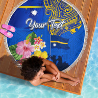 Personalised Nauru Independence Day Beach Blanket Nauruan Tribal Flag Style LT03 - Polynesian Pride