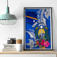 Personalised Nauru Coat of Arms Canvas Wall Art Tropical Flower Polynesian Pattern LT03 - Polynesian Pride