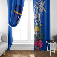 Personalised Nauru Coat of Arms Window Curtain Tropical Flower Polynesian Pattern LT03 - Polynesian Pride