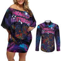 Aotearoa Arts Festival 2025 Couples Matching Off Shoulder Short Dress and Long Sleeve Button Shirt Maori Performing Art and Music - Rhythmic Vibes