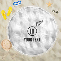 Custom New Zealand Football Beach Blanket The Whites-Sporty T90 Style - Polynesian Pride