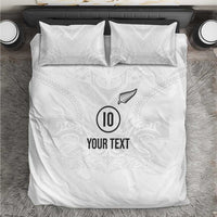 Custom New Zealand Football Bedding Set The Whites-Sporty T90 Style - Polynesian Pride