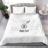 Custom New Zealand Football Bedding Set The Whites-Sporty T90 Style - Polynesian Pride