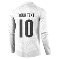 Custom New Zealand Football Button Sweatshirt The Whites-Sporty T90 Style - Polynesian Pride