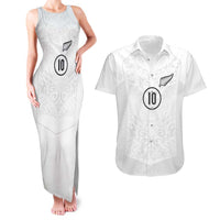 Custom New Zealand Football Couples Matching Tank Maxi Dress and Hawaiian Shirt The Whites-Sporty T90 Style - Polynesian Pride