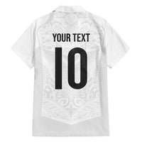 Custom New Zealand Football Family Matching Off The Shoulder Long Sleeve Dress and Hawaiian Shirt The Whites-Sporty T90 Style - Polynesian Pride