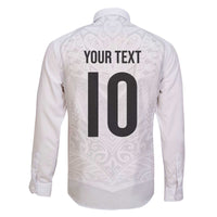 Custom New Zealand Football Family Matching Off The Shoulder Long Sleeve Dress and Hawaiian Shirt The Whites-Sporty T90 Style - Polynesian Pride