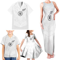 Custom New Zealand Football Family Matching Tank Maxi Dress and Hawaiian Shirt The Whites-Sporty T90 Style - Polynesian Pride