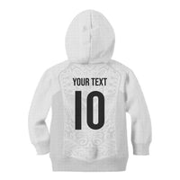 Custom New Zealand Football Kid Hoodie The Whites-Sporty T90 Style - Polynesian Pride