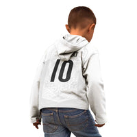Custom New Zealand Football Kid Hoodie The Whites-Sporty T90 Style - Polynesian Pride