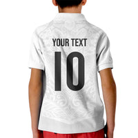 Custom New Zealand Football Kid Polo Shirt The Whites-Sporty T90 Style - Polynesian Pride