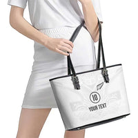 Custom New Zealand Football Leather Tote Bag The Whites-Sporty T90 Style - Polynesian Pride