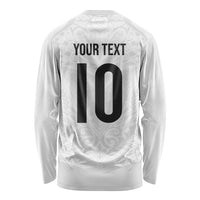 Custom New Zealand Football Long Sleeve Shirt The Whites-Sporty T90 Style - Polynesian Pride