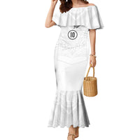 Custom New Zealand Football Mermaid Dress The Whites-Sporty T90 Style - Polynesian Pride