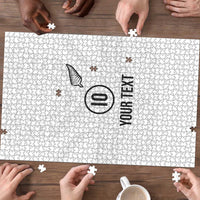 Custom New Zealand Football Puzzle The Whites-Sporty T90 Style - Polynesian Pride