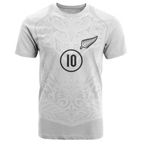 Custom New Zealand Football T Shirt The Whites-Sporty T90 Style - Polynesian Pride
