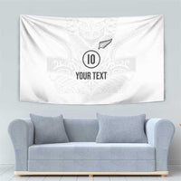 Custom New Zealand Football Tapestry The Whites-Sporty T90 Style - Polynesian Pride