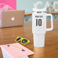 Custom New Zealand Football Tumbler With Handle The Whites-Sporty T90 Style - Polynesian Pride