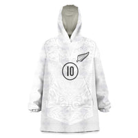Custom New Zealand Football Wearable Blanket Hoodie The Whites-Sporty T90 Style - Polynesian Pride