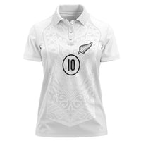 Custom New Zealand Football Women Polo Shirt The Whites-Sporty T90 Style - Polynesian Pride