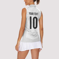 Custom New Zealand Football Women Sleeveless Polo Shirt The Whites-Sporty T90 Style - Polynesian Pride