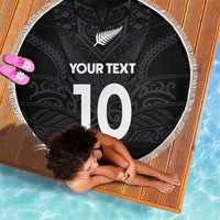 Custom Aotearoa Rugby Beach Blanket The Blacks-Sporty T90 Style - Polynesian Pride