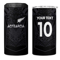 Custom Aotearoa Rugby 4 in 1 Can Cooler Tumbler The Blacks-Sporty T90 Style - Polynesian Pride