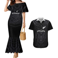 Custom Aotearoa Rugby Couples Matching Mermaid Dress and Hawaiian Shirt The Blacks-Sporty T90 Style - Polynesian Pride