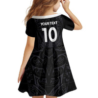 Custom Aotearoa Rugby Family Matching Off The Shoulder Long Sleeve Dress and Hawaiian Shirt The Blacks-Sporty T90 Style - Polynesian Pride