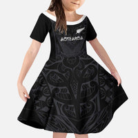 Custom Aotearoa Rugby Kid Short Sleeve Dress The Blacks-Sporty T90 Style - Polynesian Pride