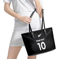 Custom Aotearoa Rugby Leather Tote Bag The Blacks-Sporty T90 Style - Polynesian Pride
