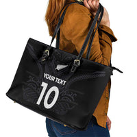 Custom Aotearoa Rugby Leather Tote Bag The Blacks-Sporty T90 Style - Polynesian Pride