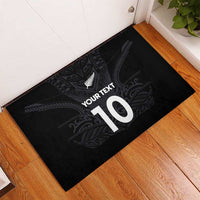 Custom Aotearoa Rugby Rubber Doormat The Blacks-Sporty T90 Style - Polynesian Pride