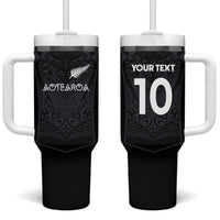 Custom Aotearoa Rugby Tumbler With Handle The Blacks-Sporty T90 Style - Polynesian Pride