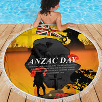 Niue ANZAC Day Beach Blanket Soldier and Gallipoli Lest We Forget LT03 - Polynesian Pride