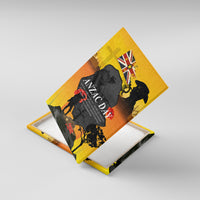 Niue ANZAC Day Canvas Wall Art Soldier and Gallipoli Lest We Forget LT03 With Frame Yellow - Polynesian Pride