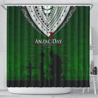 Norfolk Island ANZAC Day Shower Curtain Soldier Lest We Forget Camouflage LT03 - Polynesian Pride
