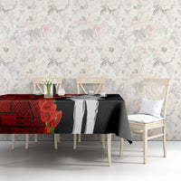 Tonga ANZAC Day Tablecloth Red Poppies Flower Soldier Lest We Forget LT03 - Polynesian Pride