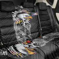 American Samoa Flag Day Back Car Seat Cover Tribal Tattoo with Eagle Black