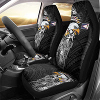 American Samoa Flag Day Car Seat Cover Tribal Tattoo with Eagle Black