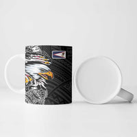 American Samoa Flag Day Ceramic Mug Tribal Tattoo with Eagle Black LT03 - Polynesian Pride