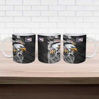 American Samoa Flag Day Ceramic Mug Tribal Tattoo with Eagle Black LT03 - Polynesian Pride