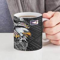 American Samoa Flag Day Ceramic Mug Tribal Tattoo with Eagle Black LT03 - Polynesian Pride